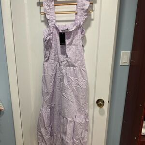 Purple Striped Sleeveless Dress